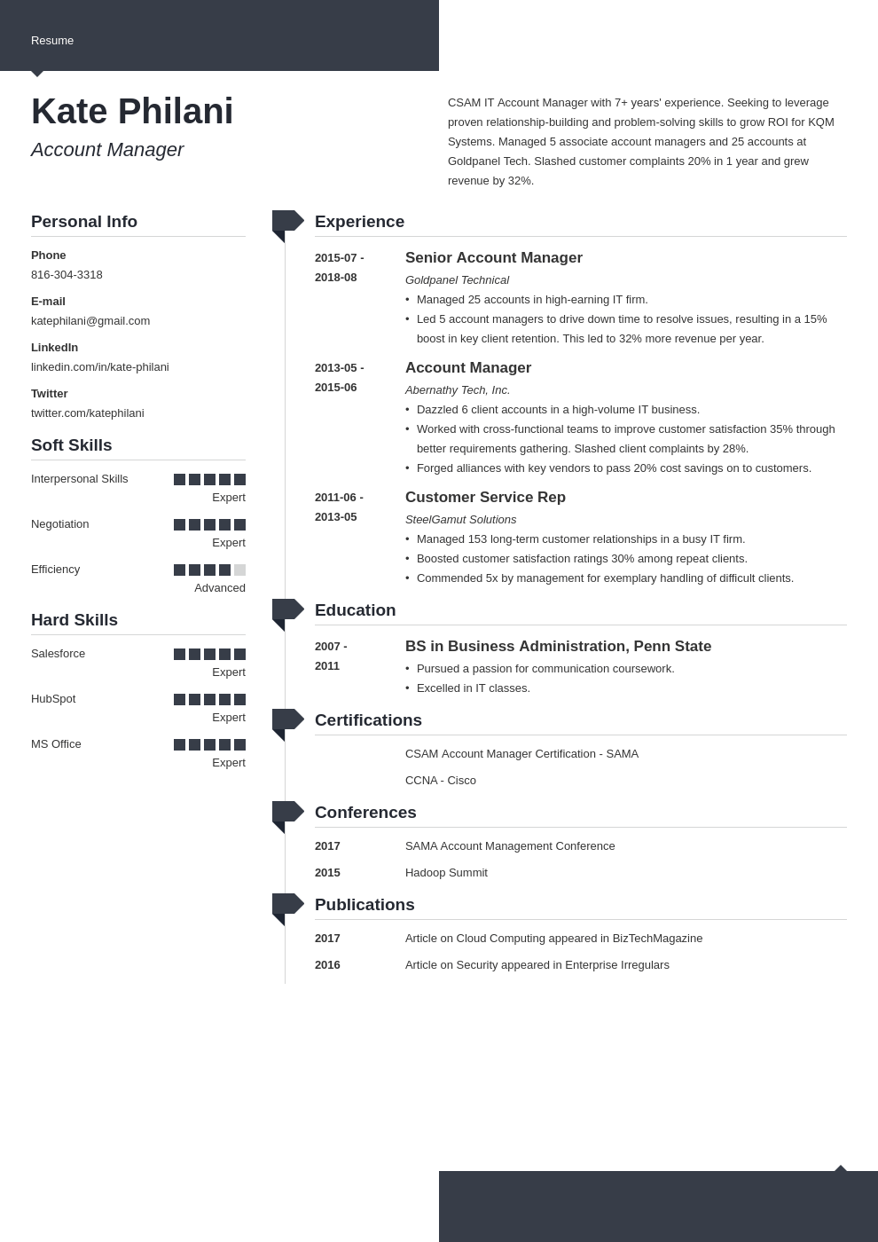 account manager resume example template modern