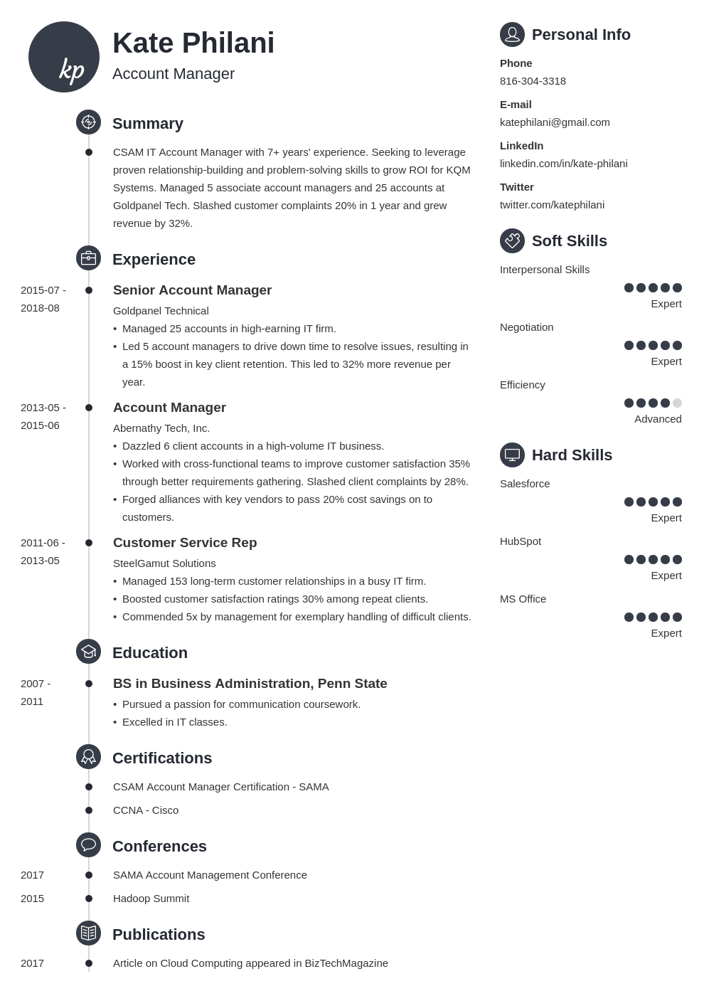 account manager resume example template primo