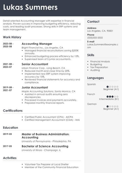 sample resume example