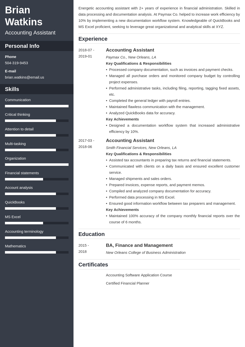 accounting assistant resume example template cascade