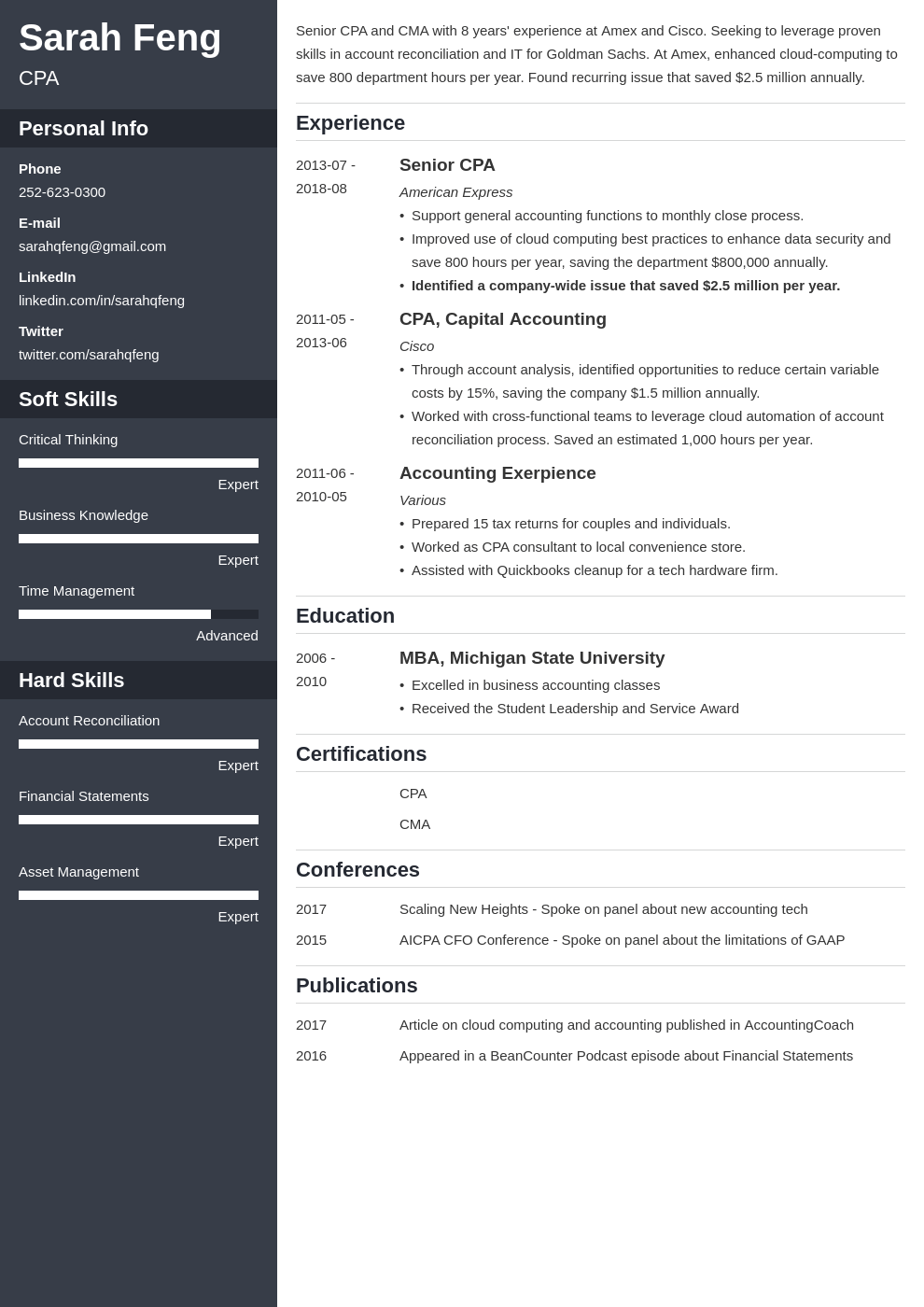 accounting resume example template cascade