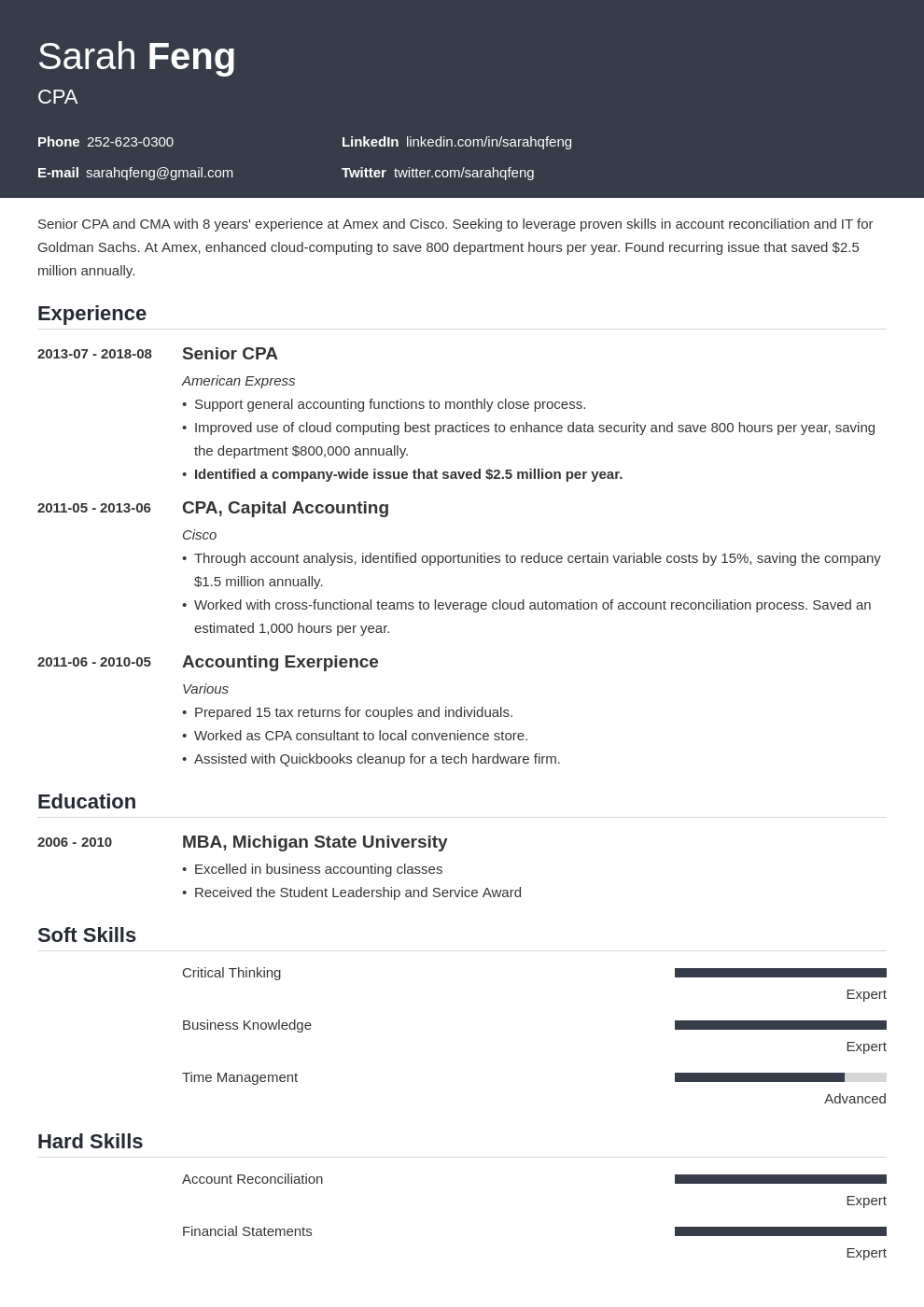 accounting resume example template influx