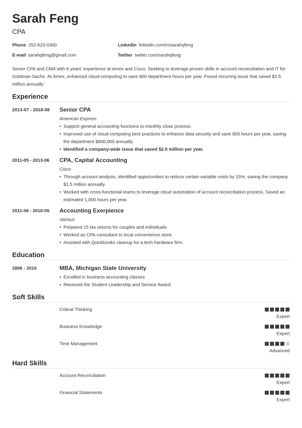 accounting resume example template nanica