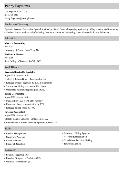 sample resume example