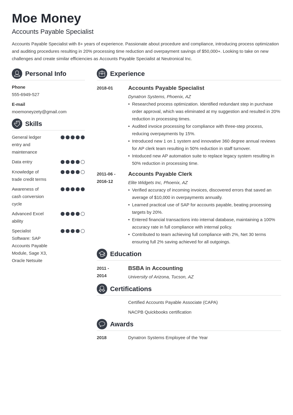 accounts payable resume example template crisp