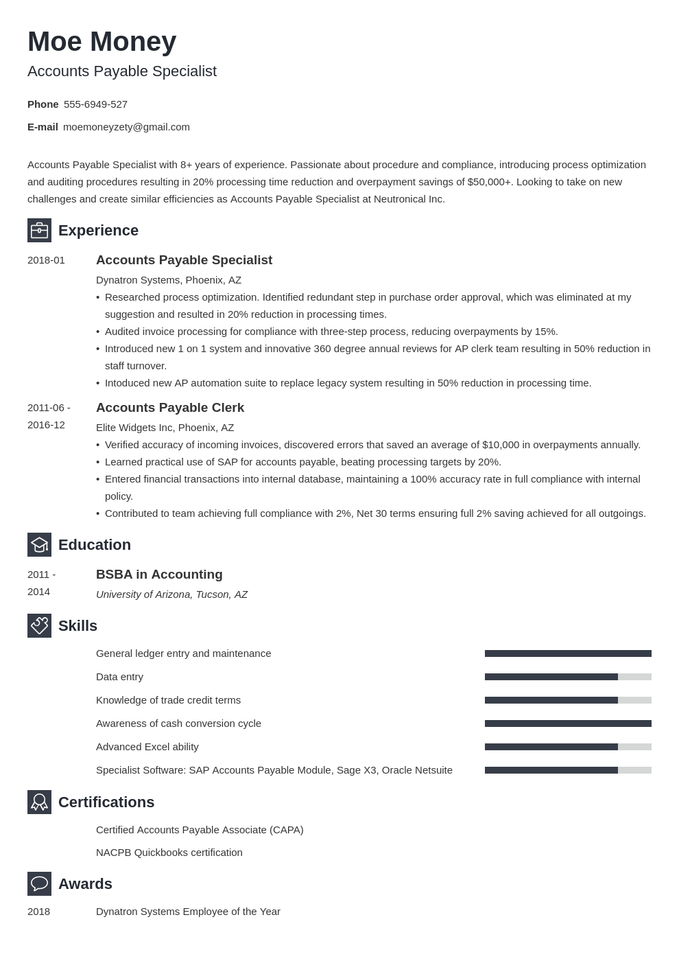 accounts payable resume example template newcast