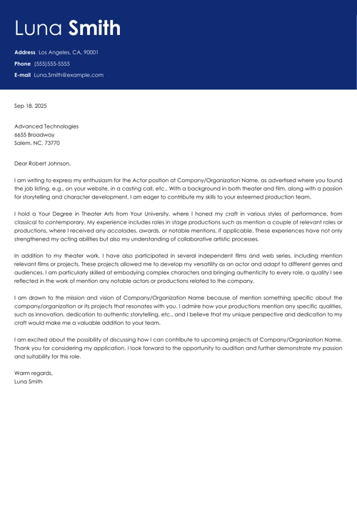 sample cover letter example