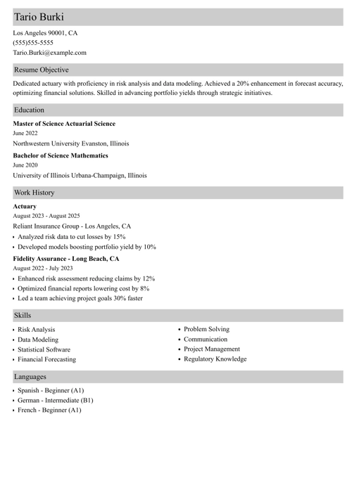 sample resume example
