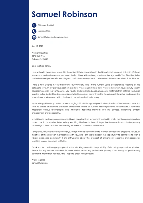 sample cover letter example