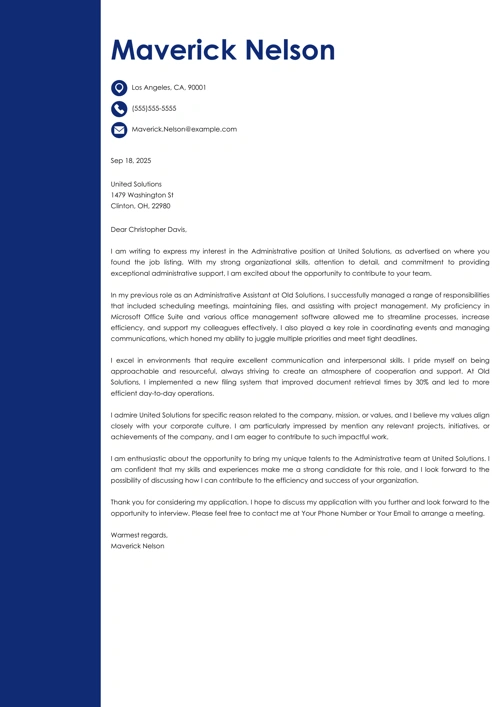 sample cover letter example