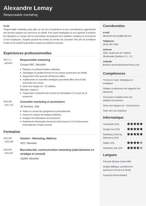 CV québécois