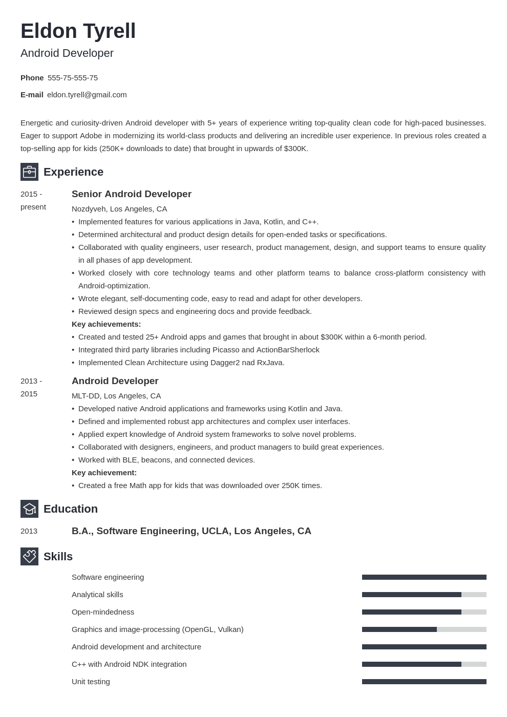 Roles and responsibilities of application developer in resume