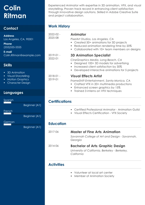 sample resume example