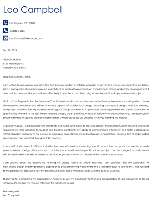 sample cover letter example