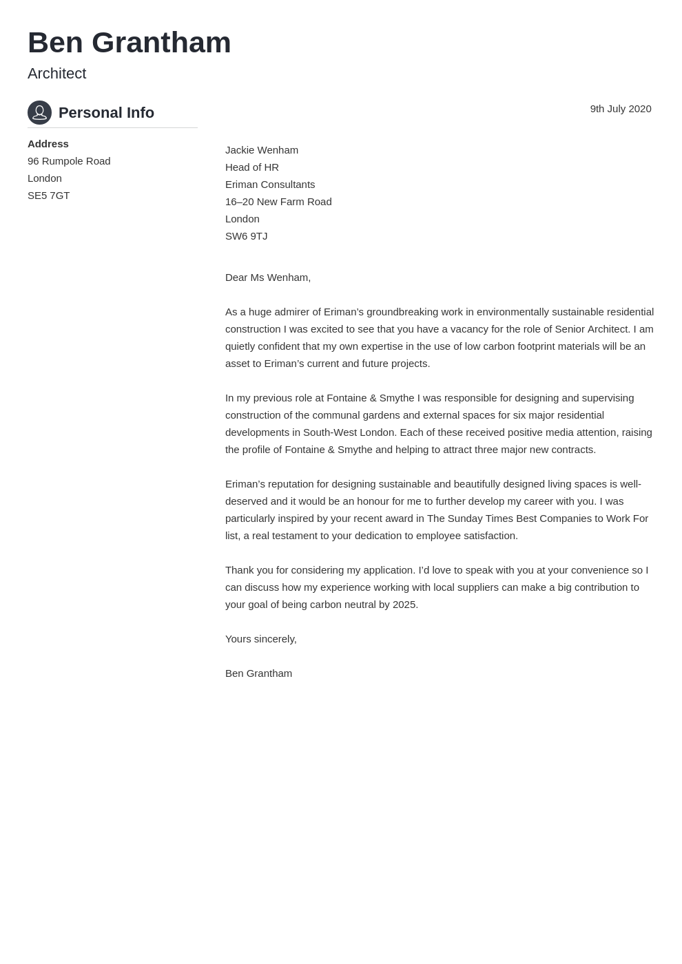 Architecture Cover Letter [Examples & Writing Guide]