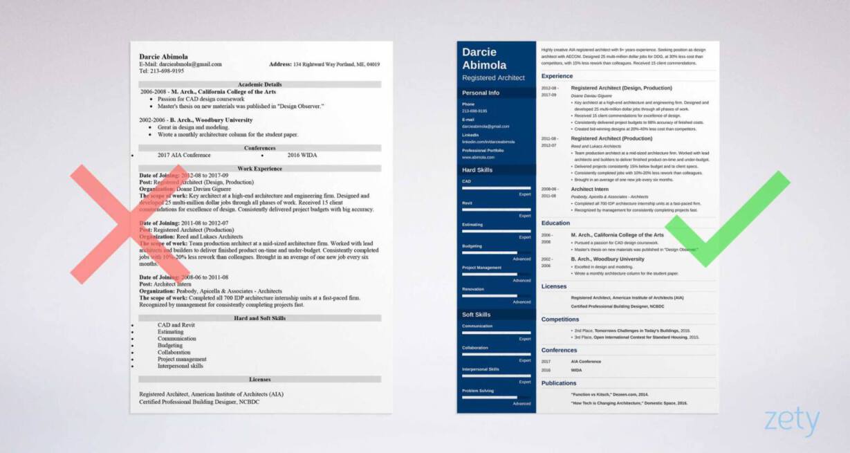 Architecture Resume Example For An Architect 21 Template