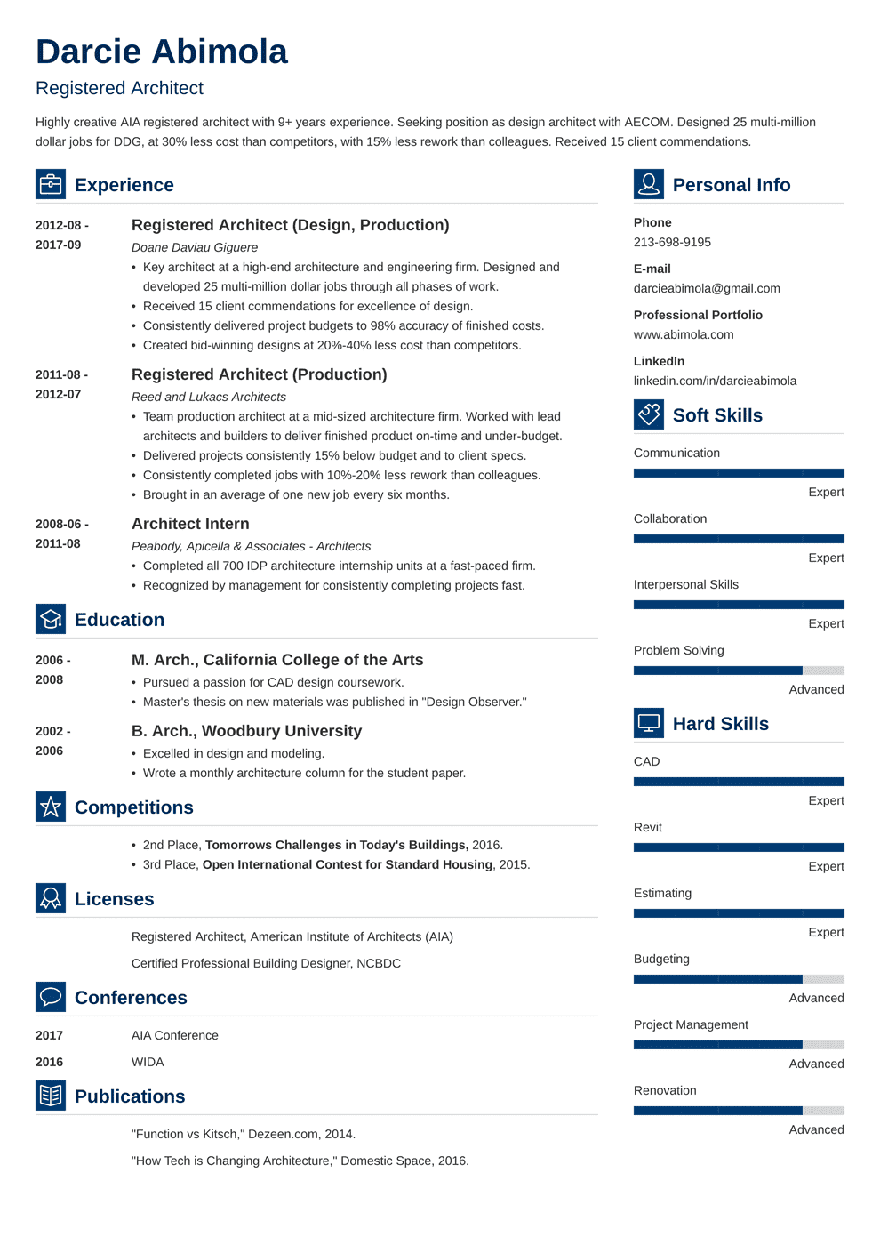 8 Architecture Resume Examples For 2023 Resume Worded Vrogue