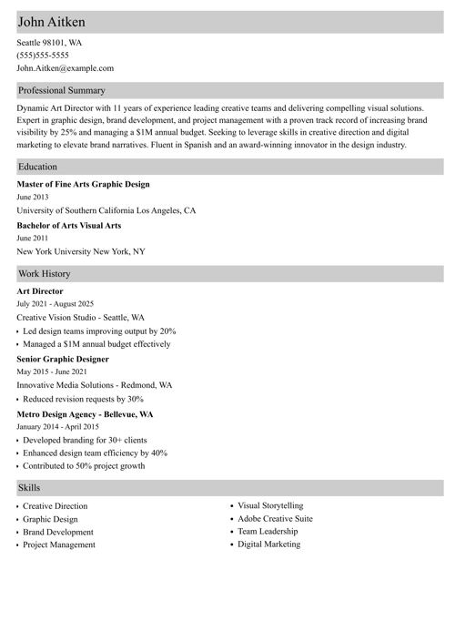 sample resume example