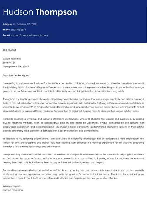 sample cover letter example
