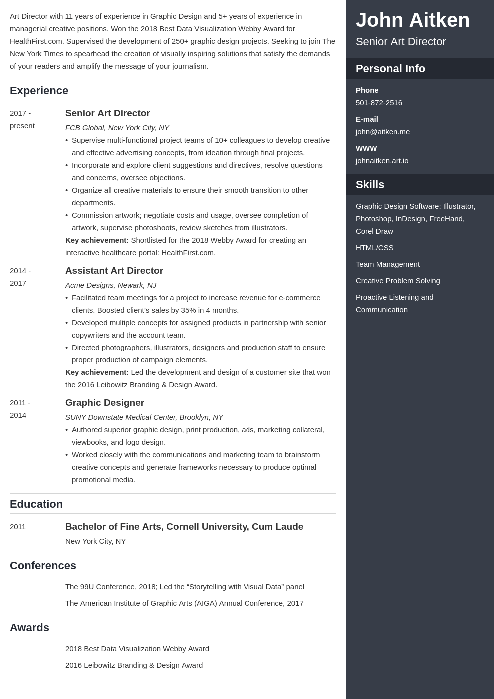 Art Director Resume Examples & Writing Guide