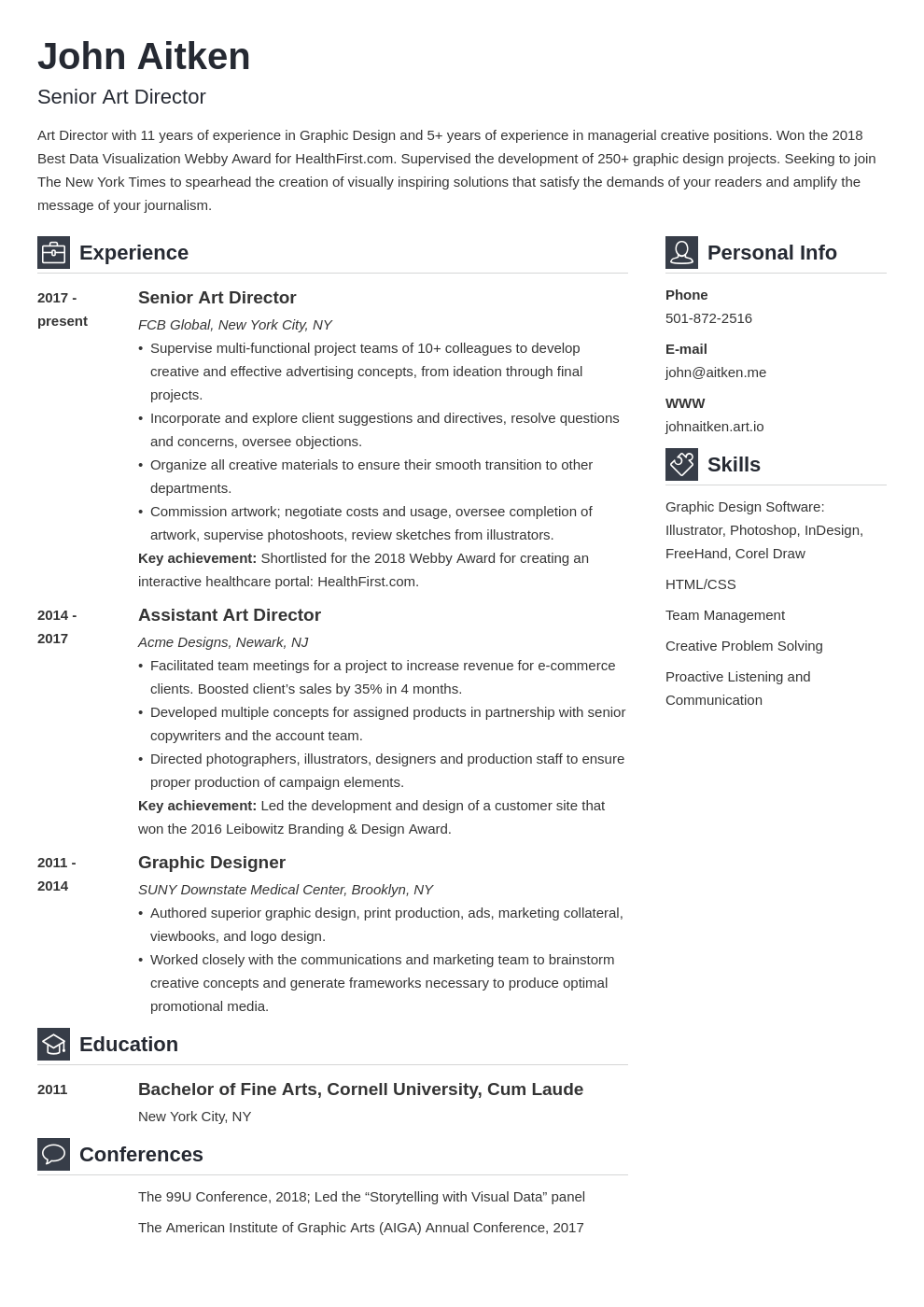 art director resume template vibes