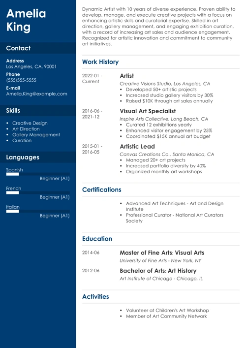 sample resume example