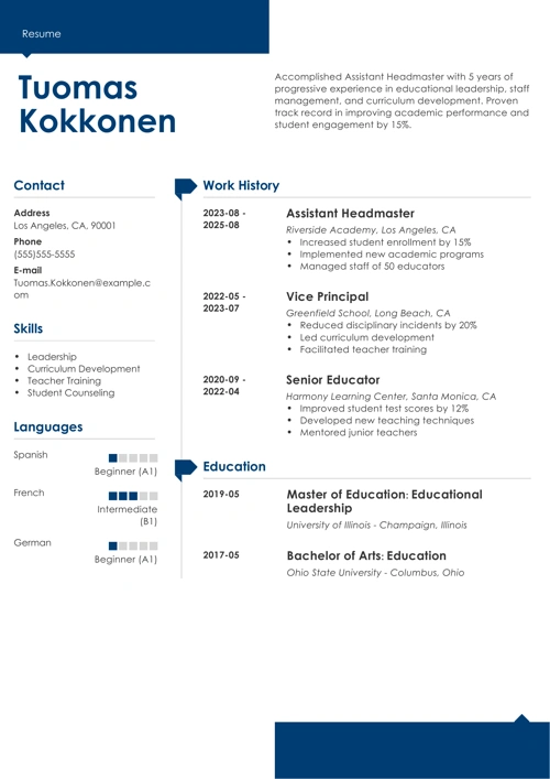 sample resume example