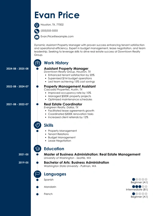 Assistant Property Manager Resume Sample