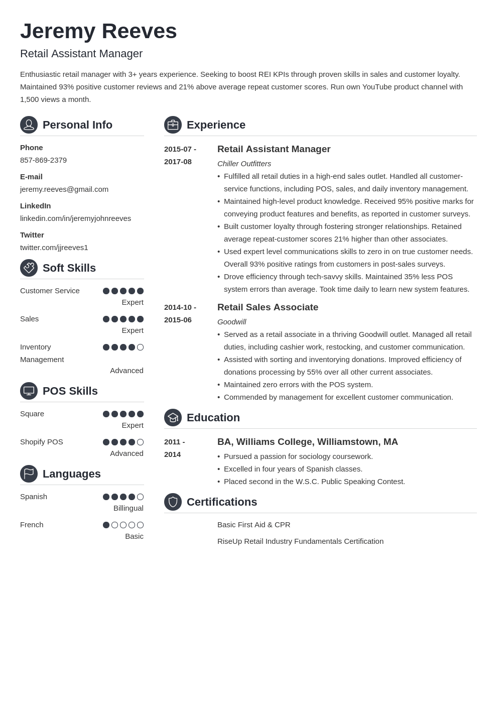 assistant manager resume example template crisp
