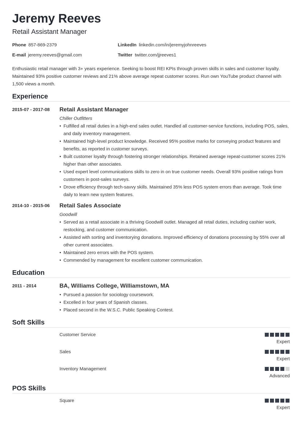 assistant manager resume example template nanica