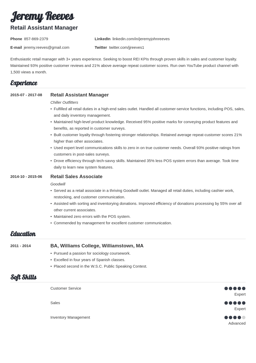 assistant manager resume example template valera