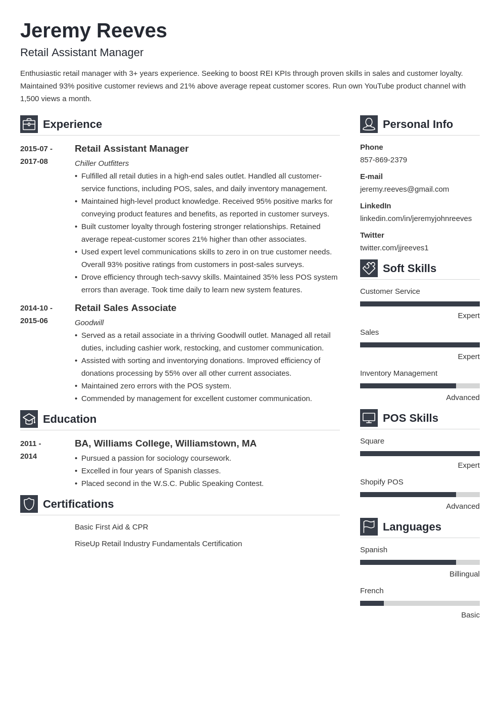 assistant manager resume example template vibes