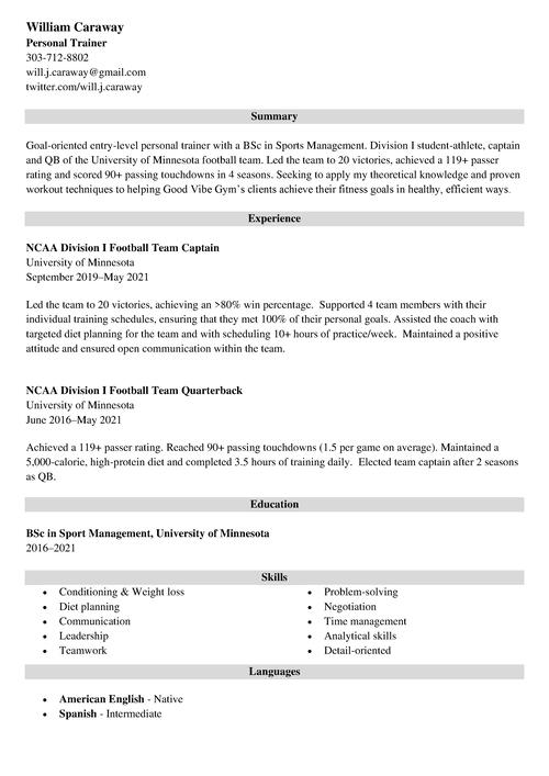 Student Athlete Resume Template KarenKellerman Blog