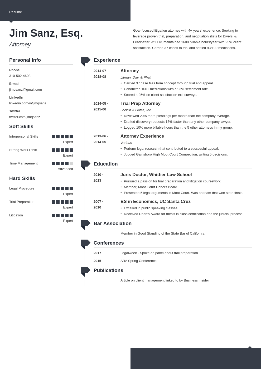 attorney resume example template modern