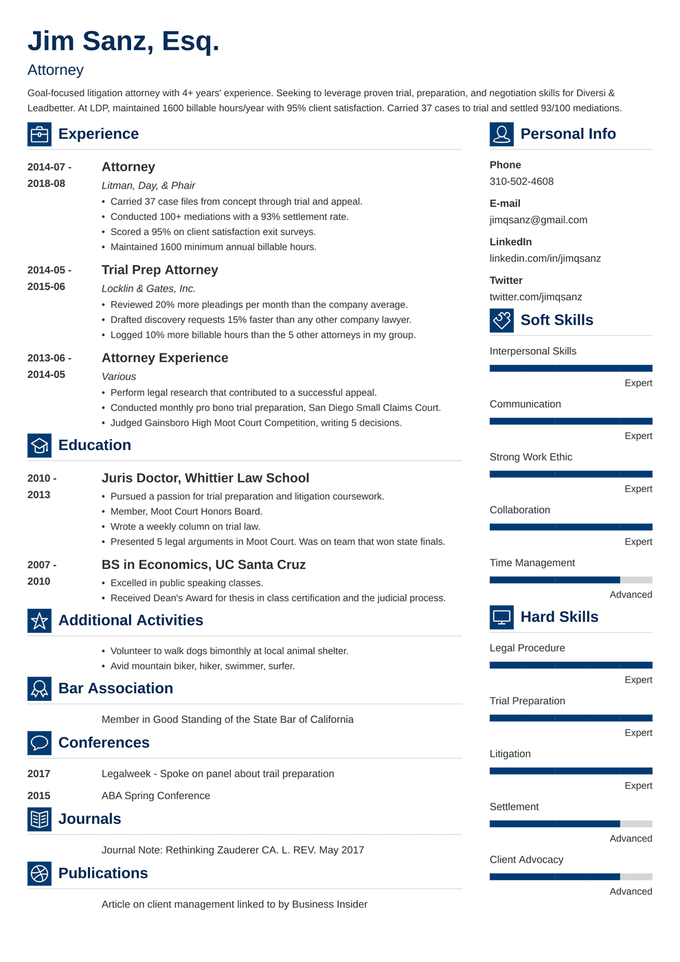 Attorney Resume & Lawyer Resume Samples & Guide
