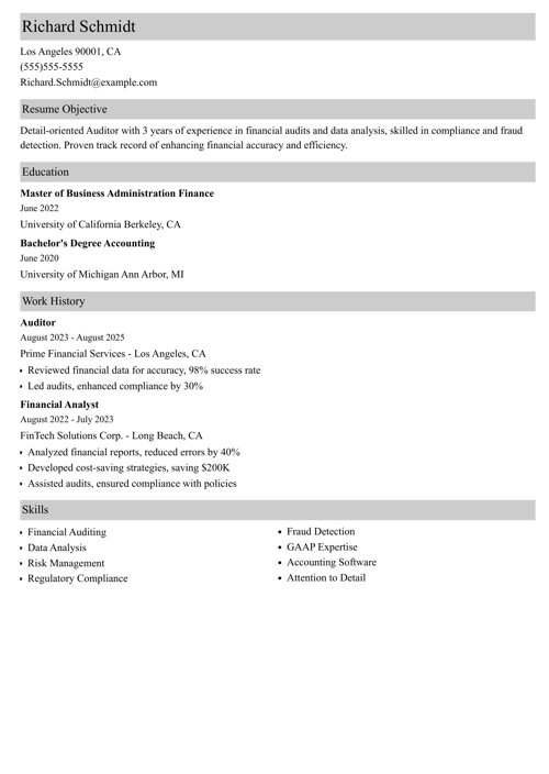 sample resume example