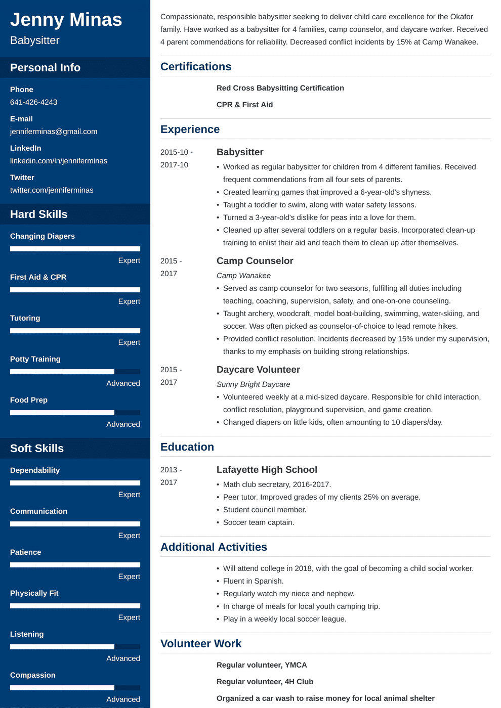 Babysitter Resume Examples: Objective & Tips [2024]