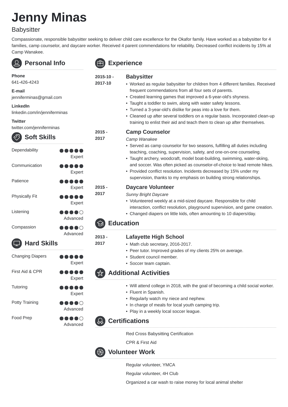 Babysitter Resume Examples Objective & Tips [2023]