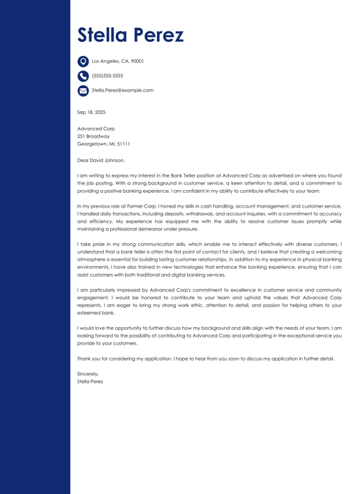 sample cover letter example