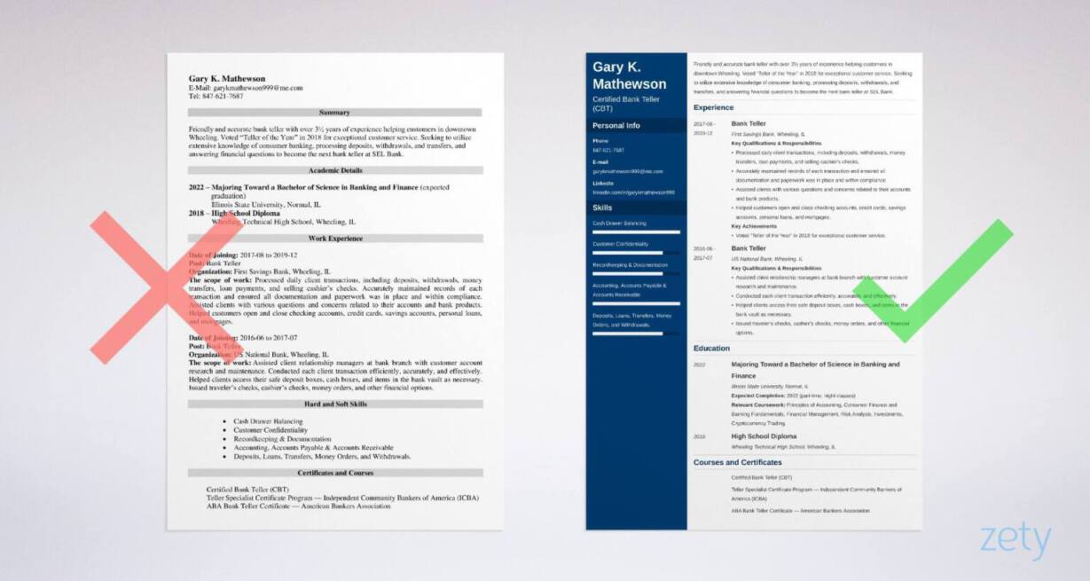 Bank Teller Resume Examples & Job Description (+No Experience)