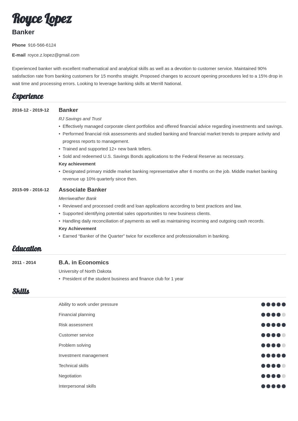 banking resume example template valera