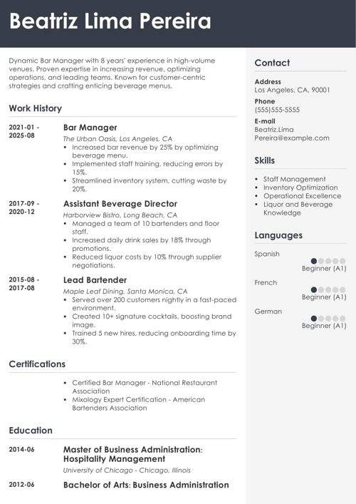 sample resume example