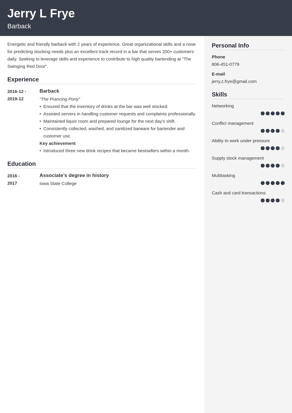 barback resume example template cubic