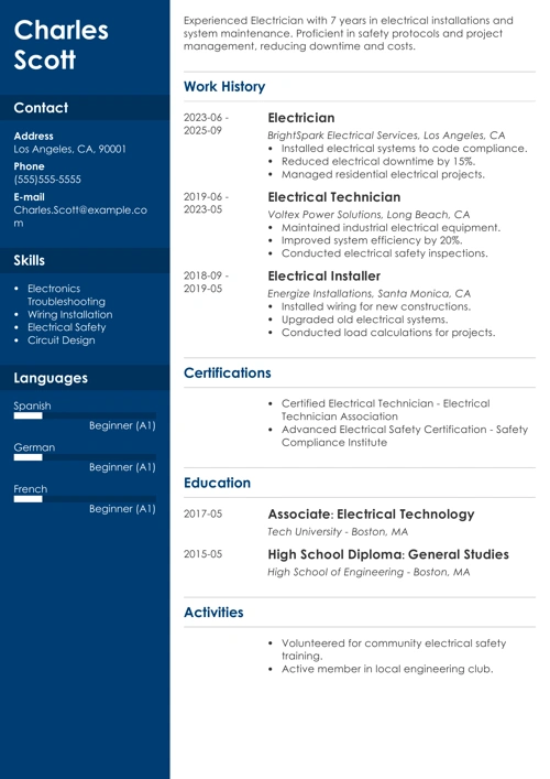 sample resume example