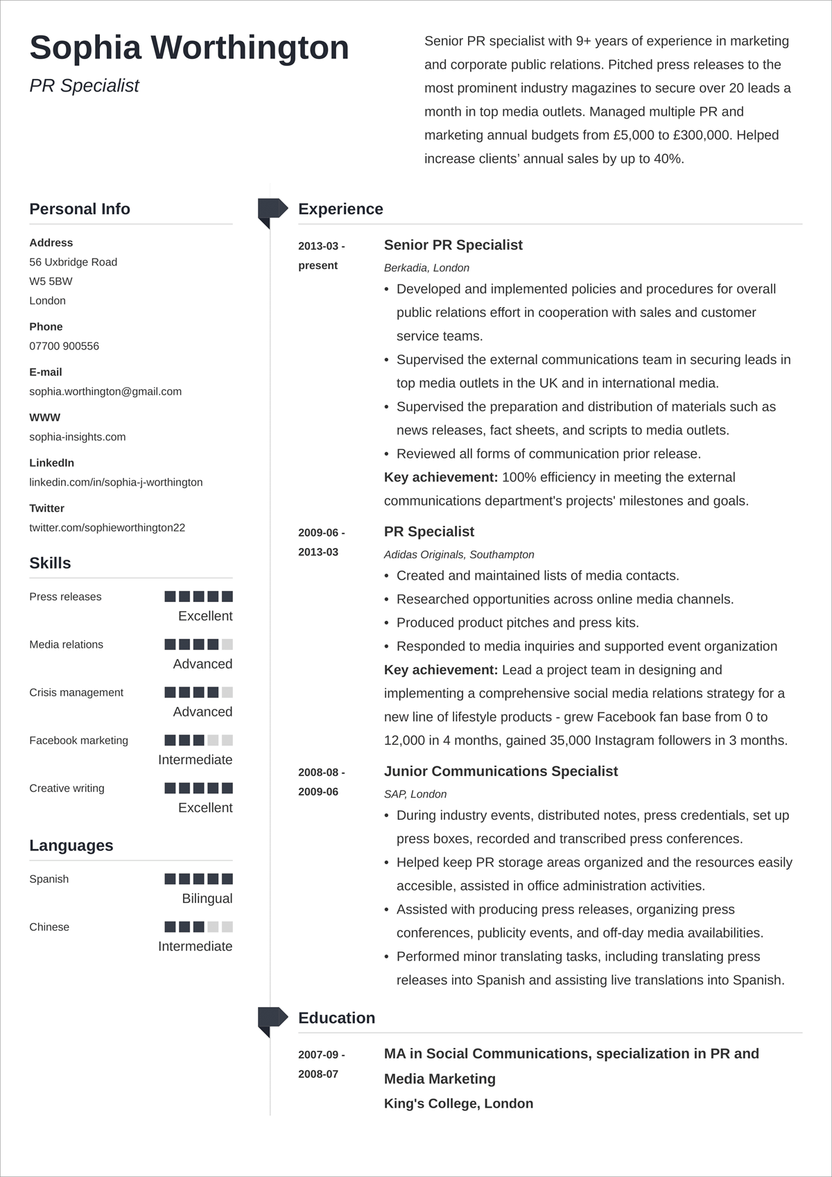 Simple Basic CV Templates With Easy To Use Layout