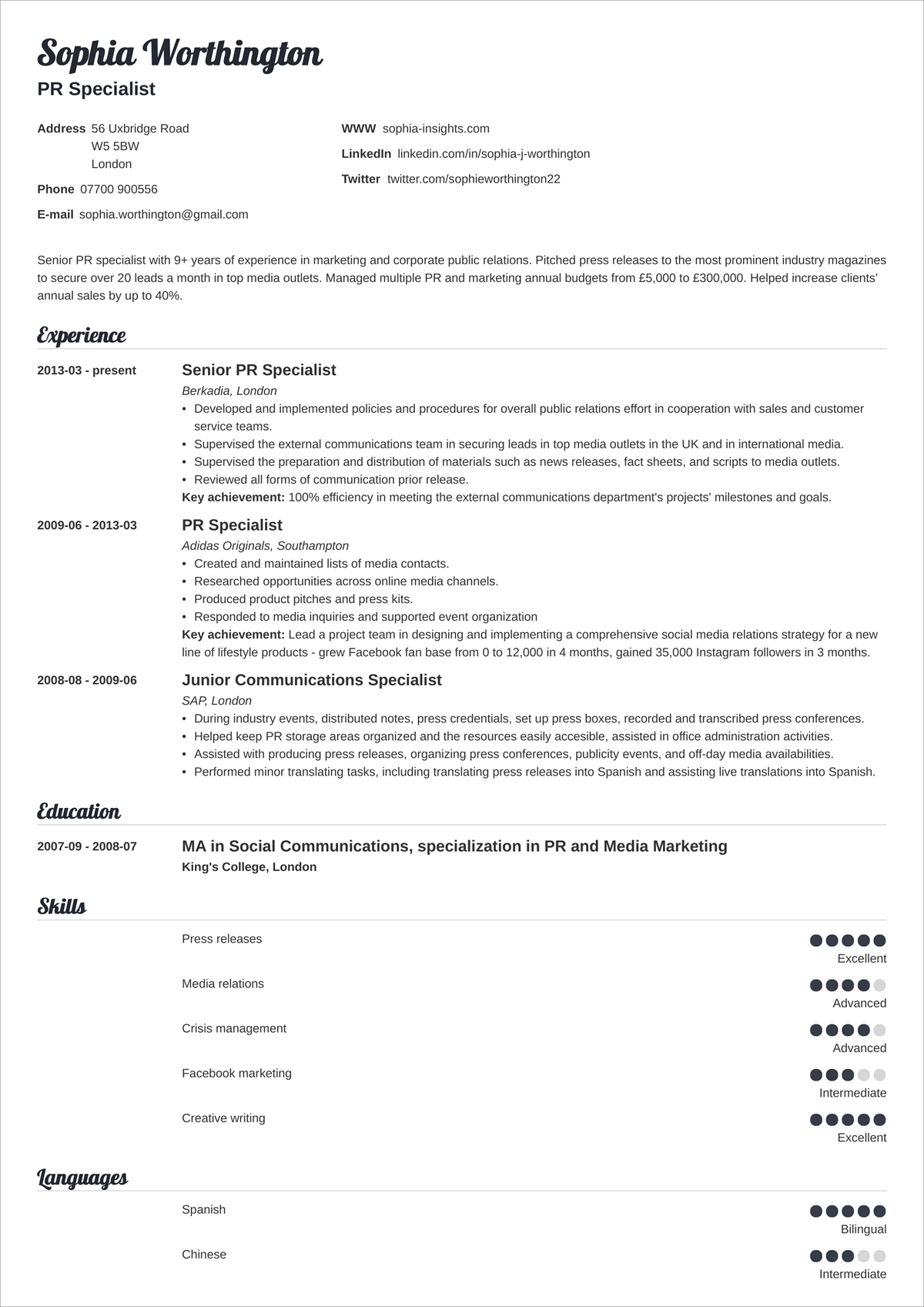 Basic Cv Layout Uk Basic Cv Layout Uk