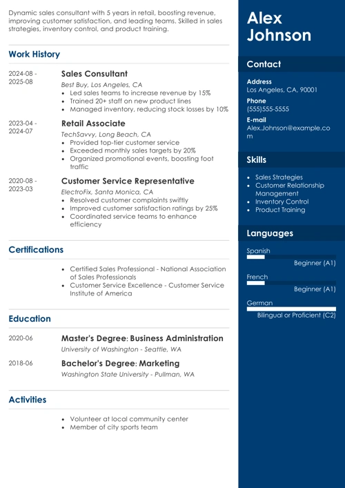 best buy resume example