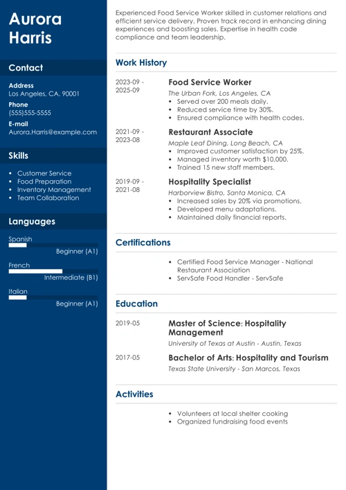 sample resume example
