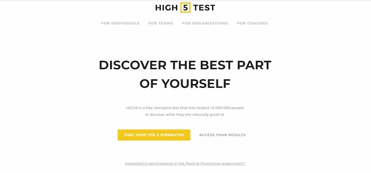 high5 test homepage