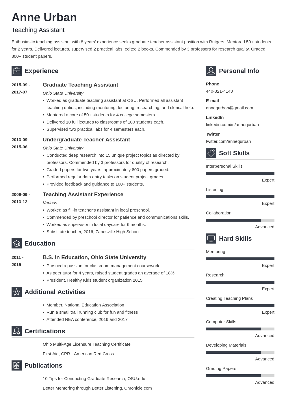 calibri font resume